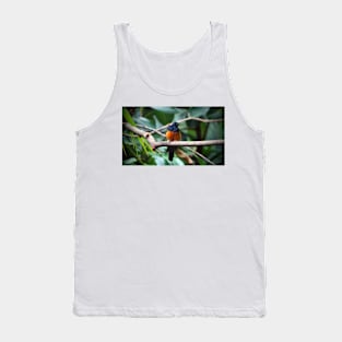 Dark Blue And Orange Bird Tank Top